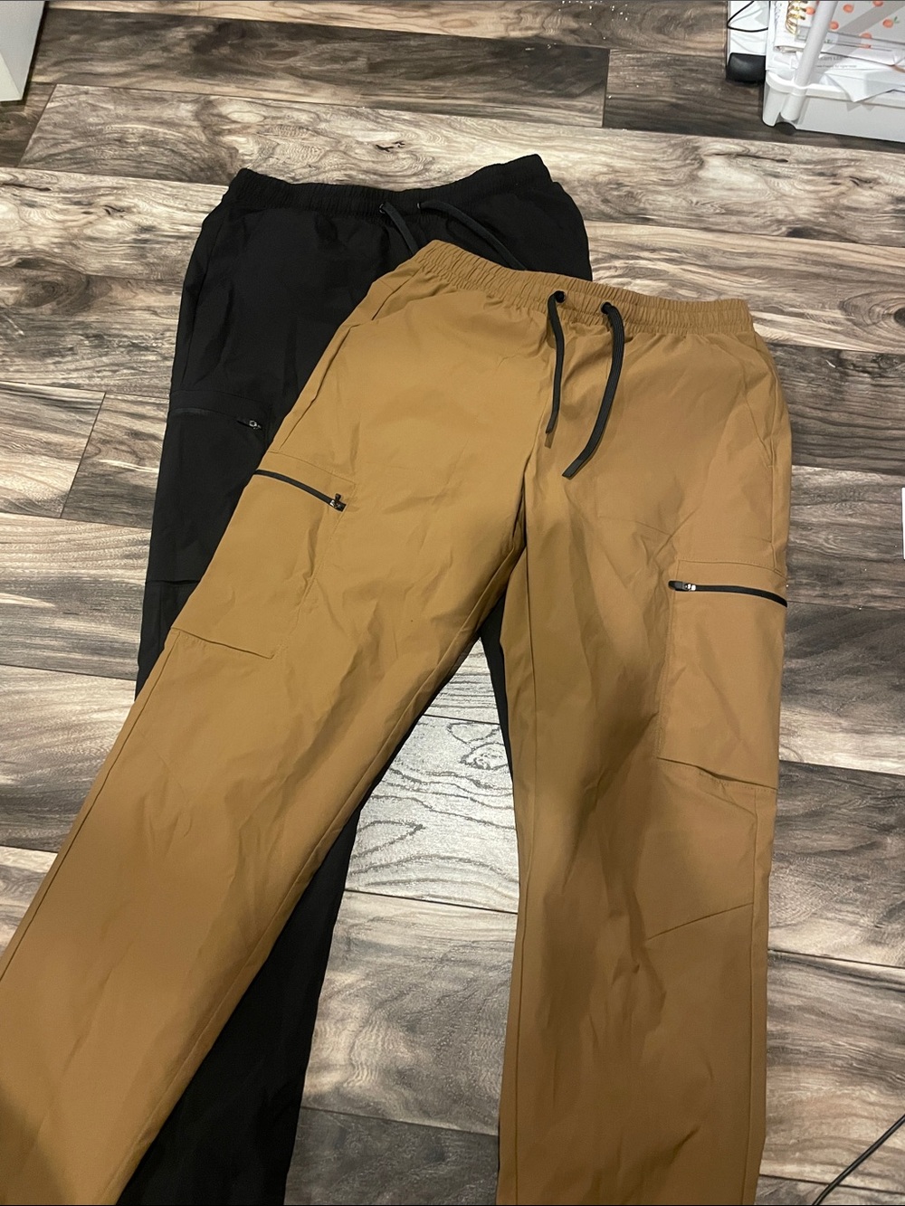 tek gear Men's Cargo Drawstring Pants - Black & Brown med tall set of 2